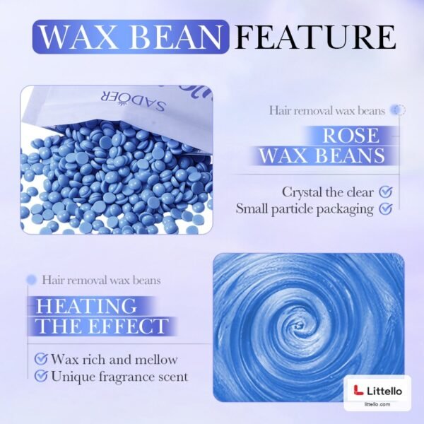 SADOER Lavender Hard Wax Beans (100g) – Strip-Free Hair Removal for Smooth Skin