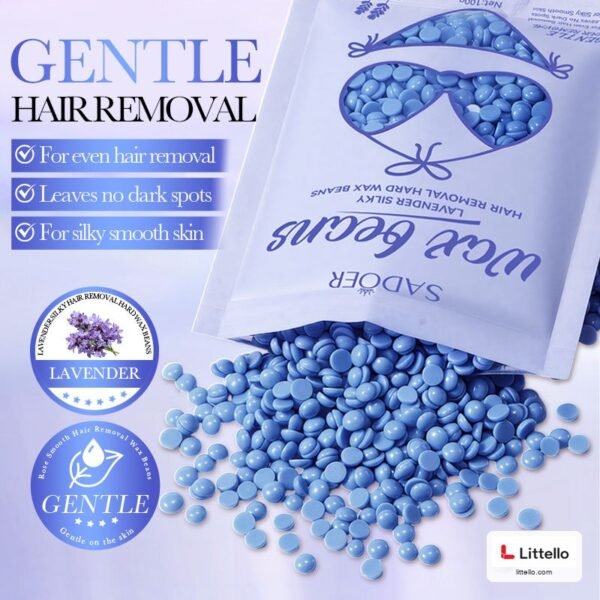 SADOER Lavender Hard Wax Beans (100g) – Strip-Free Hair Removal for Smooth Skin